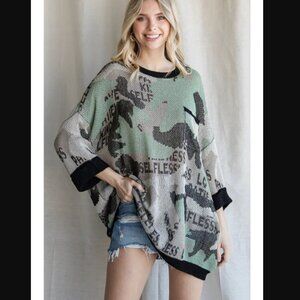 NWT - JODIFL Selfless Camo Knit Sweater